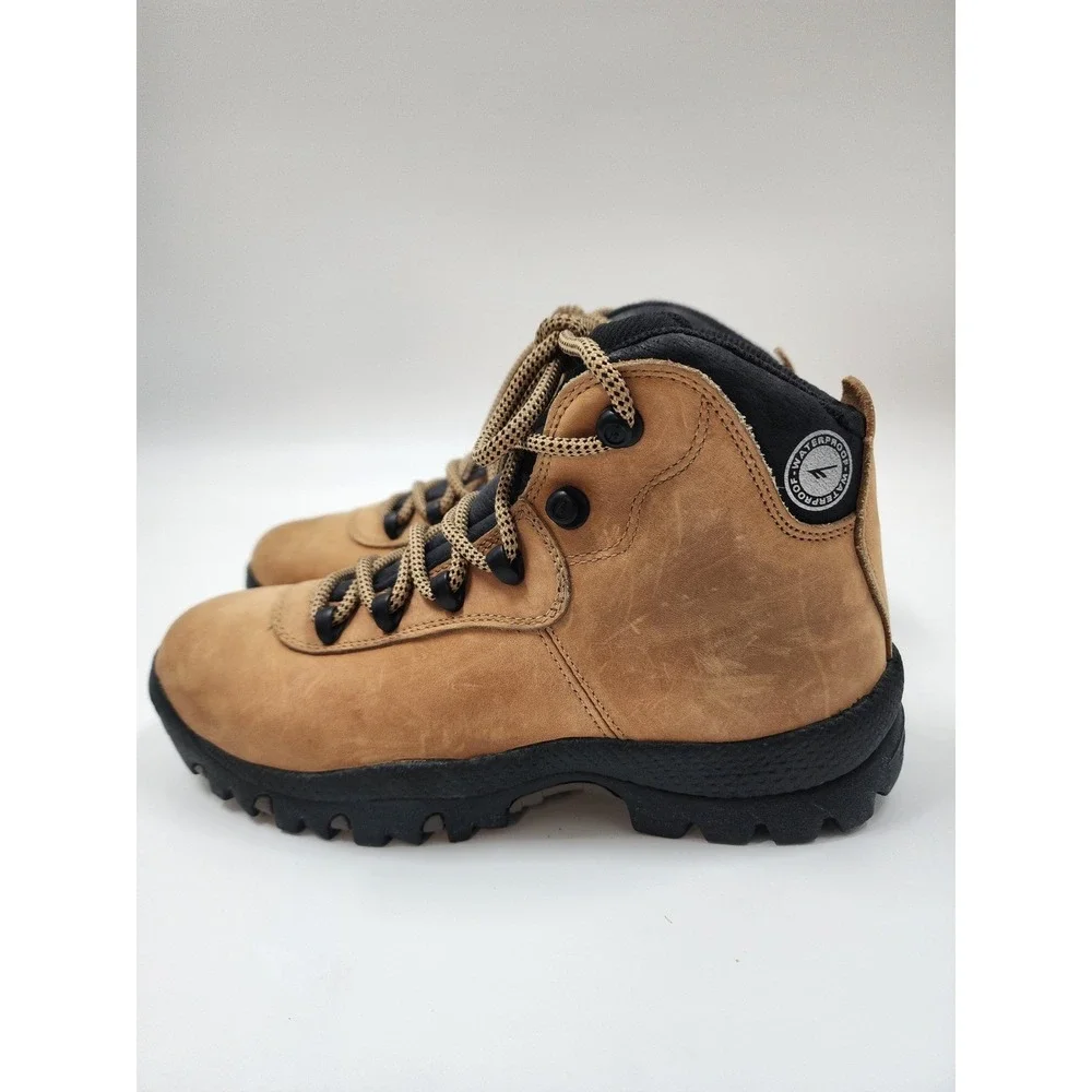 Hi-Tec‎ Waterproof Hiking Boots Tan Nubuck Leather Lace Up Outdoor Trail Shoes